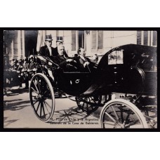 CENTENARIO 1810 - 1910 PATRIOTICA ANTIGUA TARJETA POSTAL VISITA PRESIDENTE DE CHILE